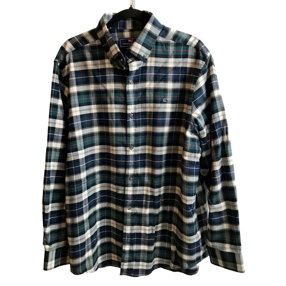 Vineyard Vines Whale Shirt Men's Large | Flannel Plaid Button Down